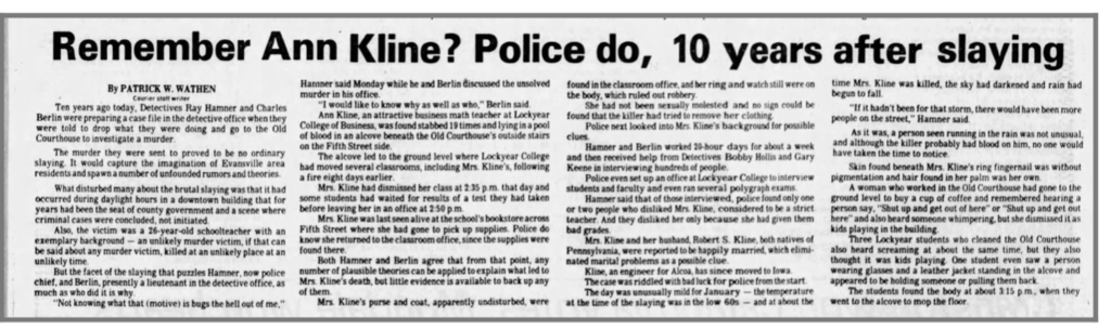 Remember Ann Kline? article