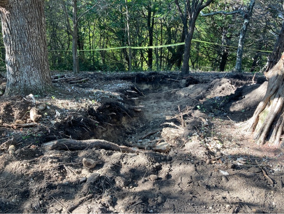 dug up area of land