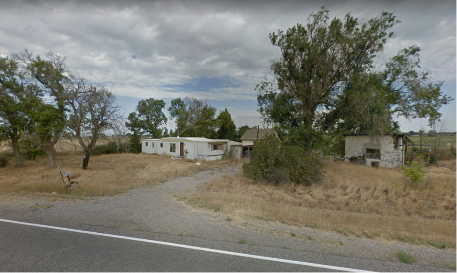 mobile home and driveway