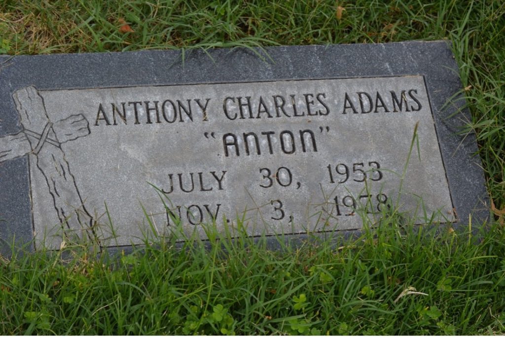 gravestone of Tony Adams