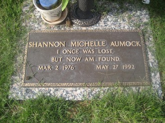 gravestone for Shannon Aumock