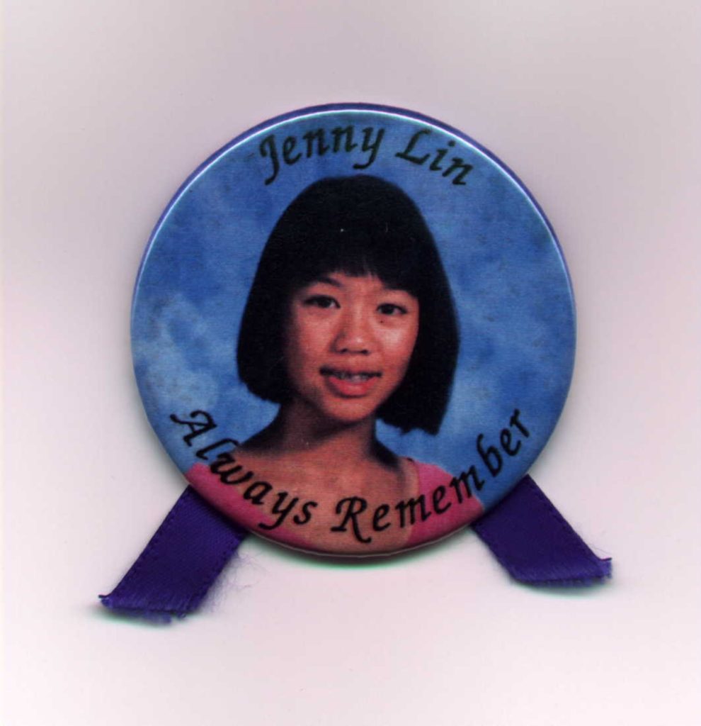 button with Jenny Lin's photo