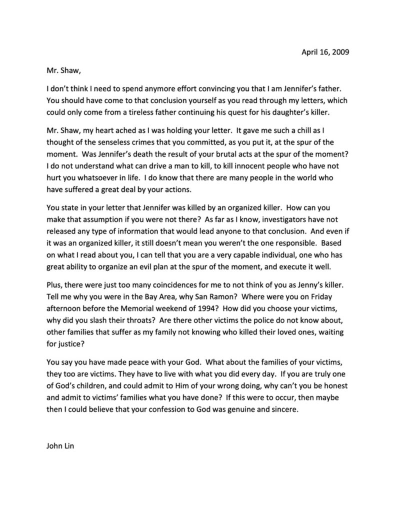 typed letter