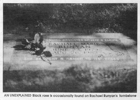 newspaper image of Rachael's gravesite
