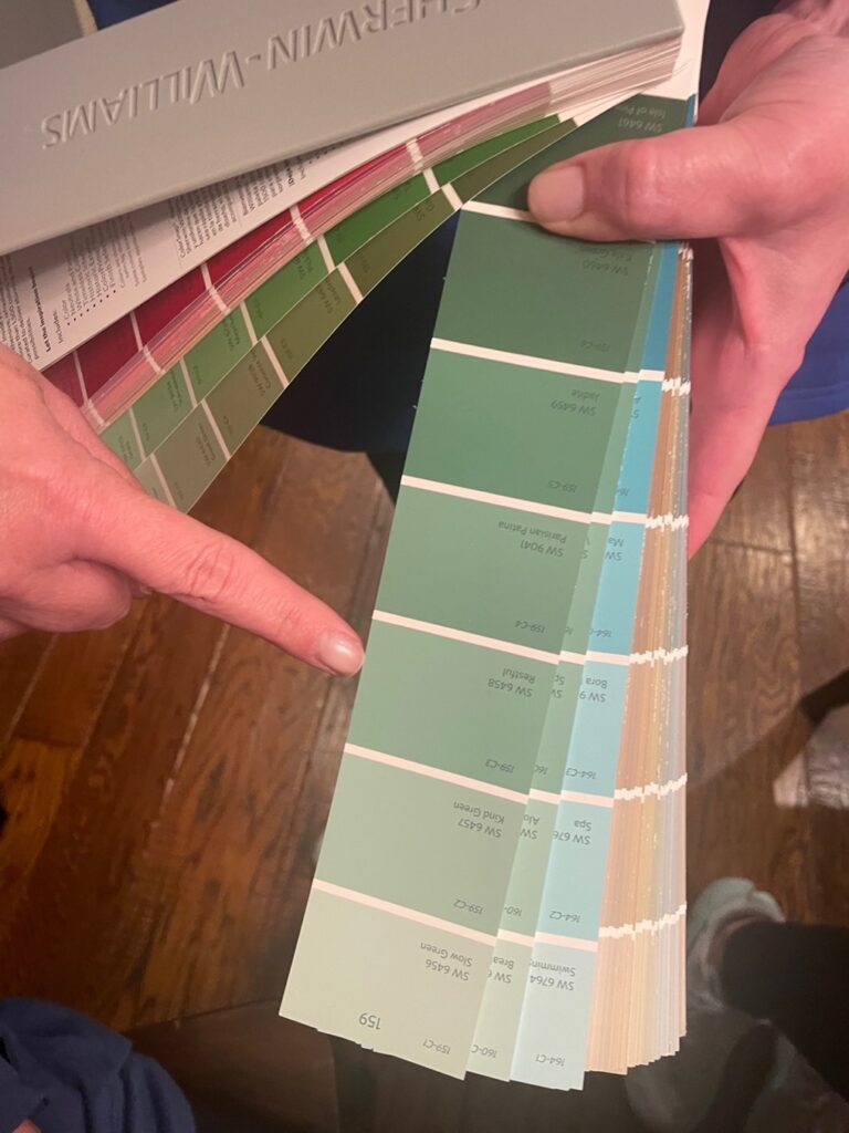 Paint swatch that indicates color of suspect's car.