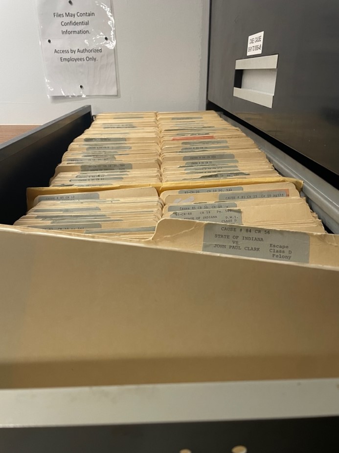 Our records search in the basement of the Parke County Courthouse