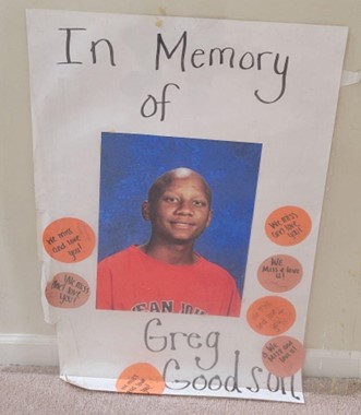A poster created in memory of Gregory.