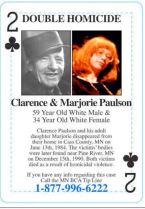 Clarence and Marjorie Paulson are featured as the 2 of Clubs in Minnesota’s deck.