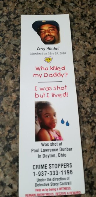 Flyer for Corey, highlighting his daughter.