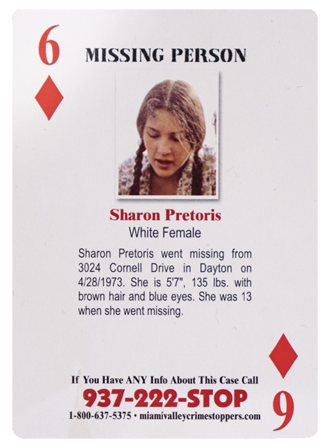 Sharon Pretorius unsolved card - 6 of Diamonds