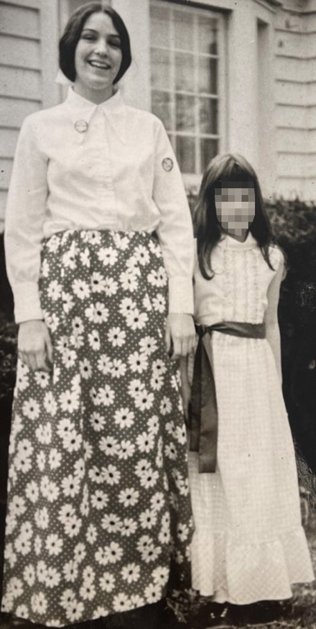 Undated photo of Sharon Pretorius and her sister, who’s face has been blurred.