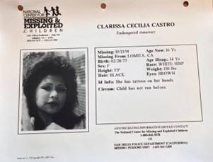 Clarissa’s “endangered runaway” flyer.