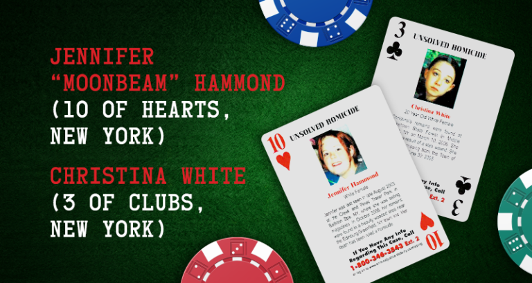 Jennifer “Moonbeam” Hammond (10 of Hearts, New York) and Christina White (3 of Clubs, New York)