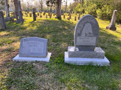 Frances Brown, mother, and Jacqueline Brown, daughter, buried side by side at Cedar Hill Cemetery.