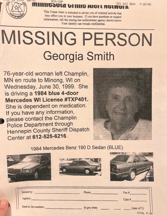 Georgia Smith’s missing person’s flier.