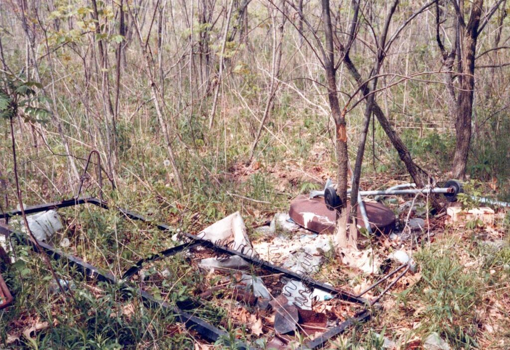 A crime scene photo of Linda’s burial site.