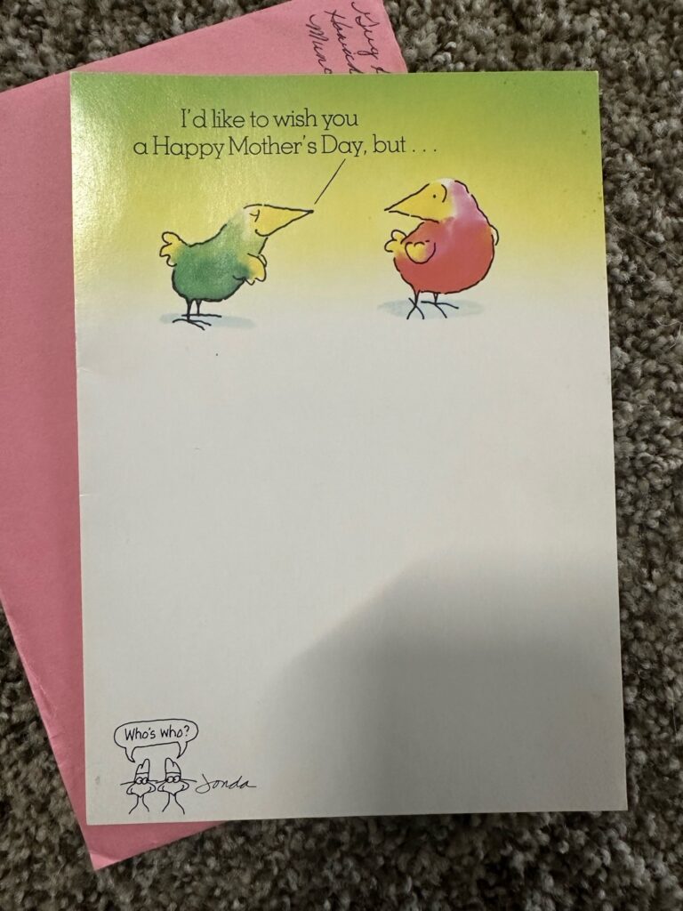 Greg sent his mom this Mother's Day card in 1985, but by the time it arrived at the Haradine home, Ada had disappeared.