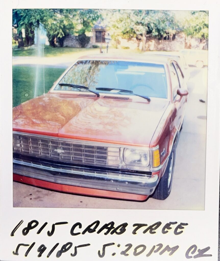 A polaroid photo of Ada’s car.