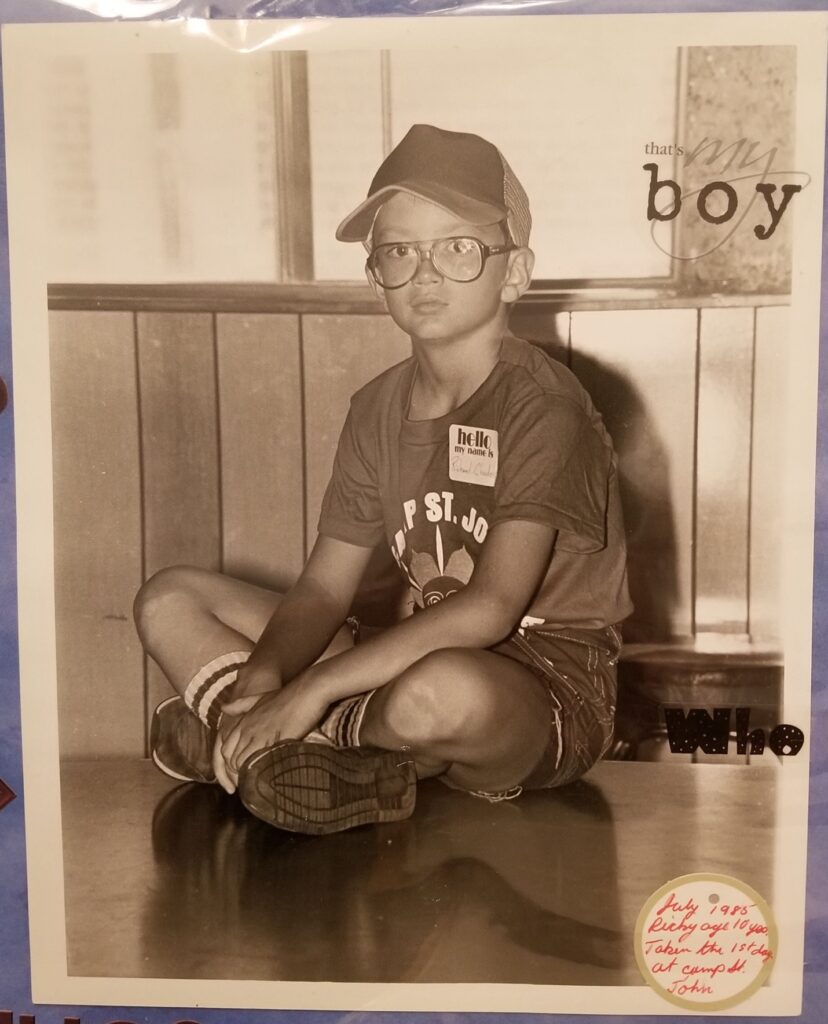 Ricky at Mt Michael summer camp, summer of '85 (the summer before he went missing).