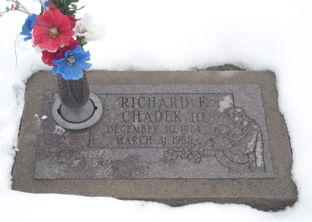 Photo of Ricky's gravestone.