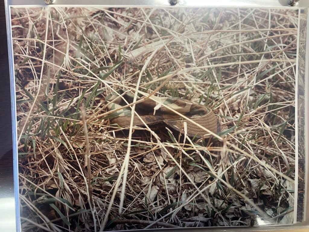 Ricky’s hat found at the crime scene.