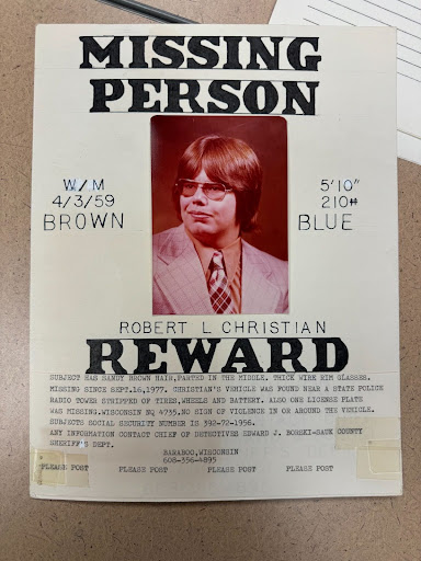 Bob’s original missing person’s poster from 1977.