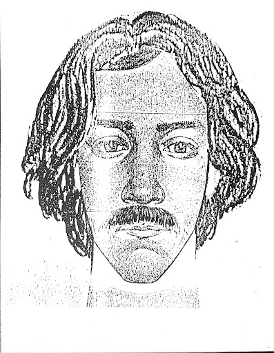 A composite sketch of the man thought to have shot George on August 3rd, 1986.