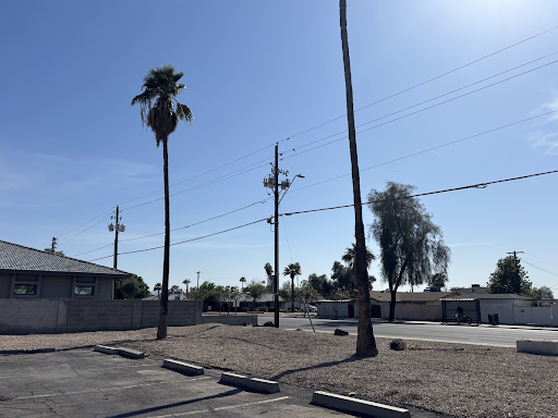 A photo of the parking lot where Blanca’s body was brought after she was pulled out of the fire.