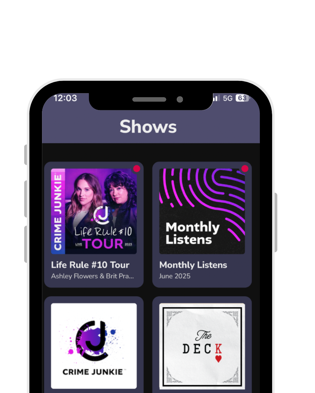 Fan Club App on a Phone. 