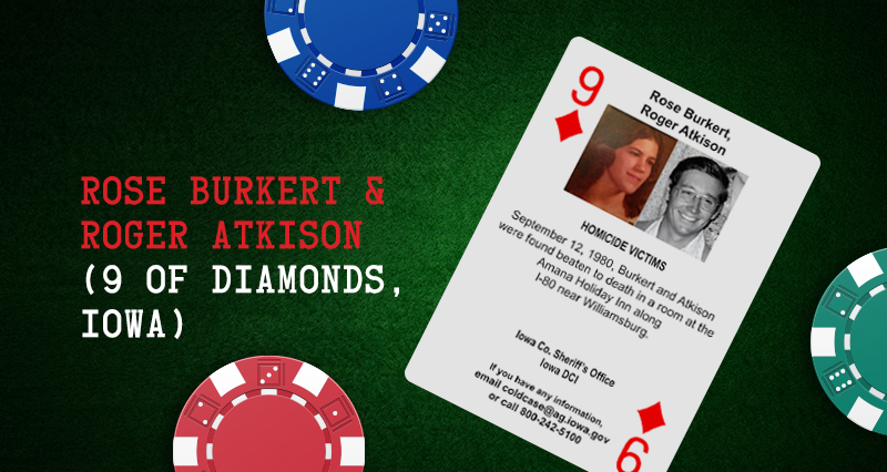 Rose Burkert and Roger Atkison – 9 of Diamonds, Iowa