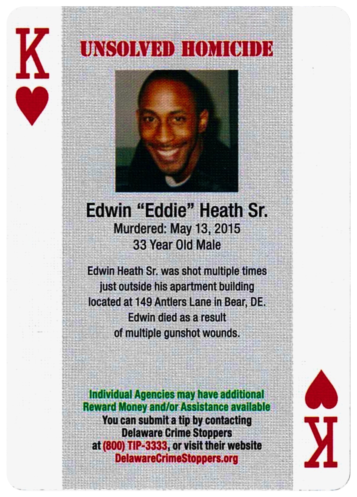 Edwin “Eddie” Heath Sr. (King of Hearts, Delaware) Edwin “Eddie” Heath Sr. (King of Hearts, Delaware)