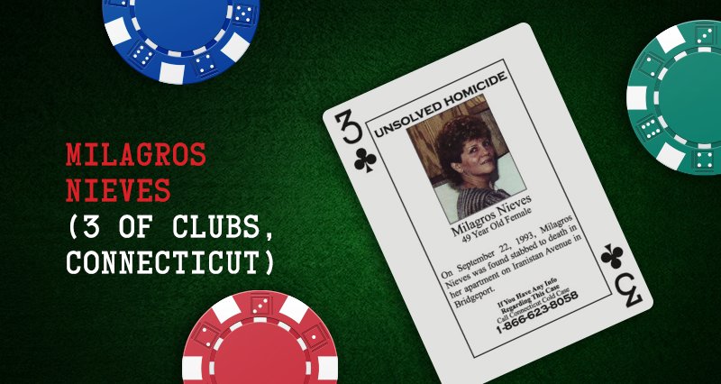 Milagros Nieves (3 of Clubs, Connecticut)