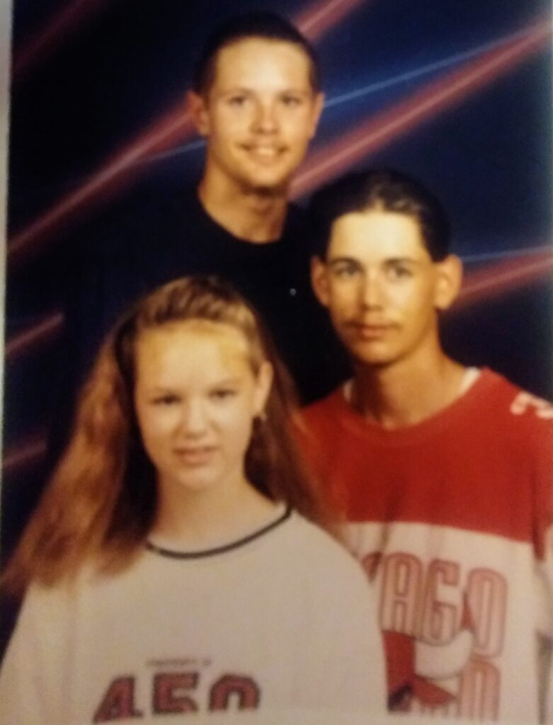 A photo of Tawnya with her brothers, Chris and Wayne. Courtesy of: Lori Knight